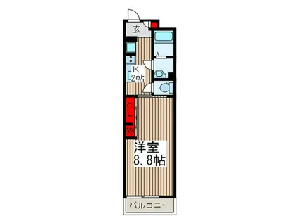 リブリ・プランドール上戸田(1K/1階)の間取り写真