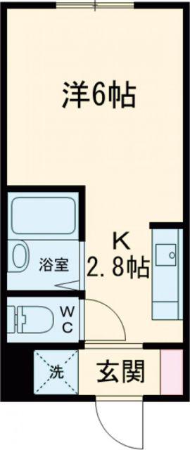 レジデンス大川(1K/2階)の間取り写真