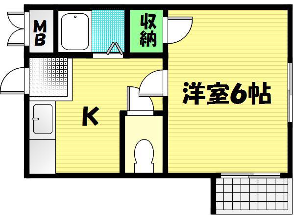 ASTERI JOTO(1K/1階)の間取り写真