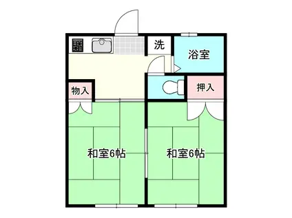 メゾン美原(2K/1階)の間取り写真