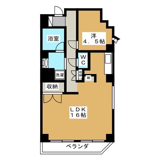 KIRAKUII(1LDK/4階)の間取り写真