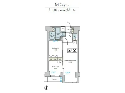 BRILLIA IST 池尻大橋 ブリリアイスト池尻大橋(2LDK/4階)の間取り写真