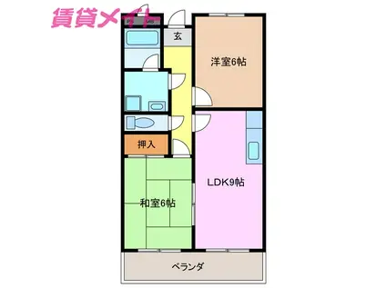 ファンタジア(2LDK/3階)の間取り写真