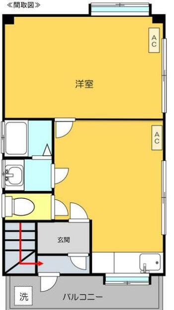 メゾン府中(1DK/3階)の間取り写真
