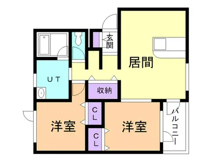 コートヴェール(2LDK/2階)の間取り写真