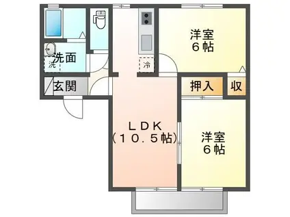 センチュリーコート(2LDK/2階)の間取り写真