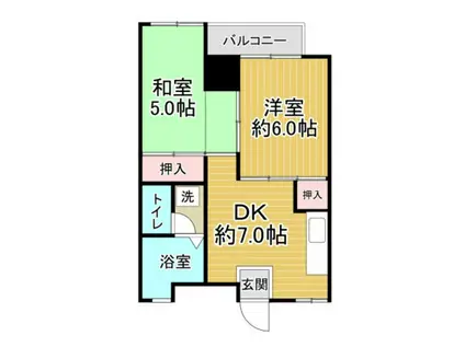 第1吉岡ビル(2DK/3階)の間取り写真