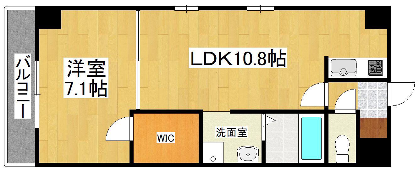 アシェンダ石山II番館(1LDK/4階)の間取り写真