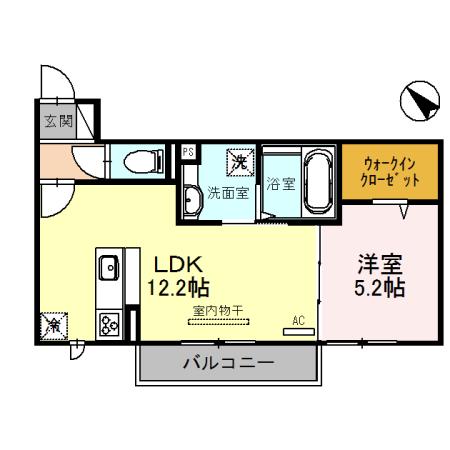 メゾンシャトーベルロード(1LDK/2階)の間取り写真