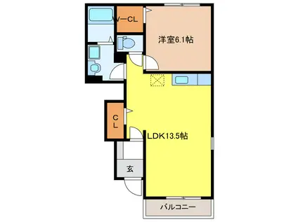 ローレルコート(1LDK/1階)の間取り写真