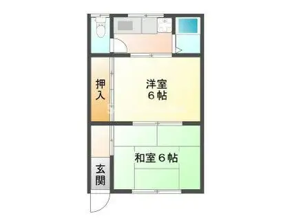 板宿ハイツ(2K/2階)の間取り写真