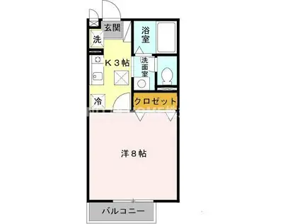 シルフィード27(1K/1階)の間取り写真