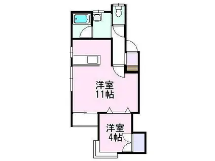 T-パストラルII(1LDK/2階)の間取り写真