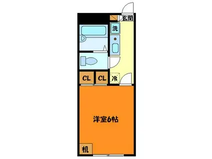 レオパレスメイフィールド(1K/2階)の間取り写真