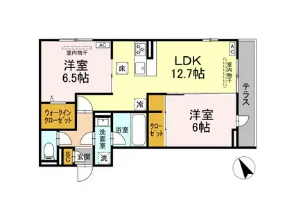 セントラーレ(2LDK/1階)の間取り写真