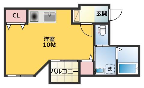 TKビル(ワンルーム/5階)の間取り写真
