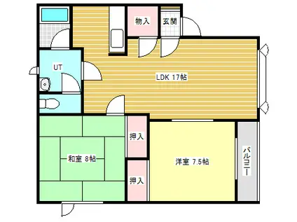 コーポ中村(2LDK/2階)の間取り写真