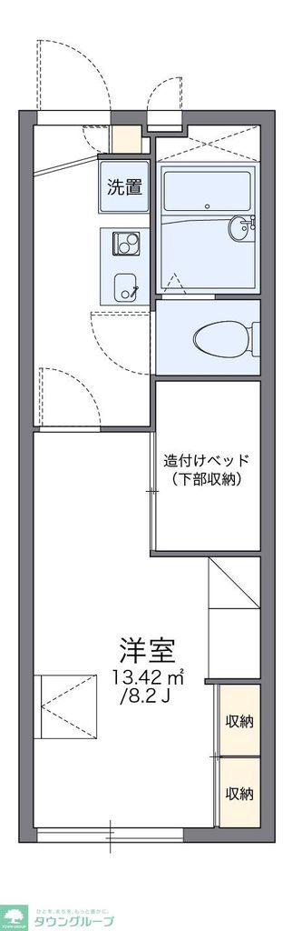 レオパレスGATESMILLS(1K/2階)の間取り写真