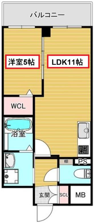 VITA荒本(1LDK/4階)の間取り写真