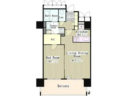 OASE用賀イースト(1LDK/10階)の間取り写真