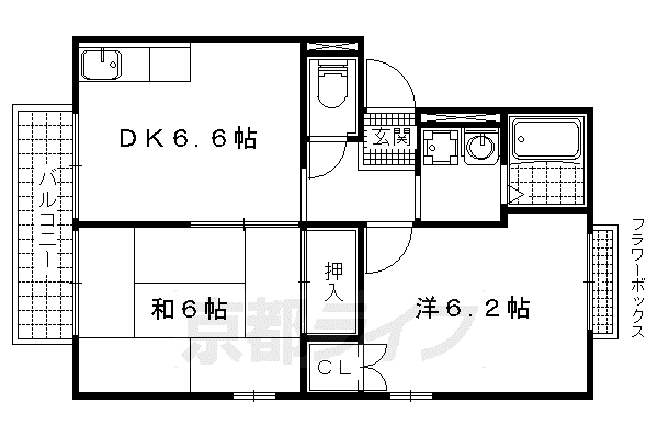 エステートピア松英II(2DK/2階)の間取り写真