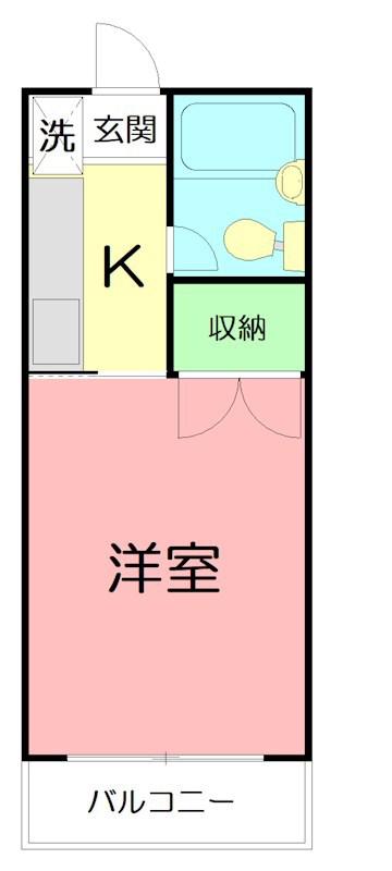 オリエントハイツNO3(1K/2階)の間取り写真