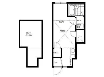 アートヒルズ関町北II(ワンルーム/1階)の間取り写真