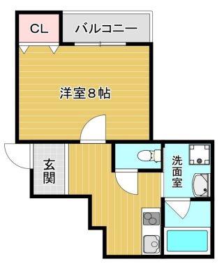 OAK中穂積(1K/3階)の間取り写真