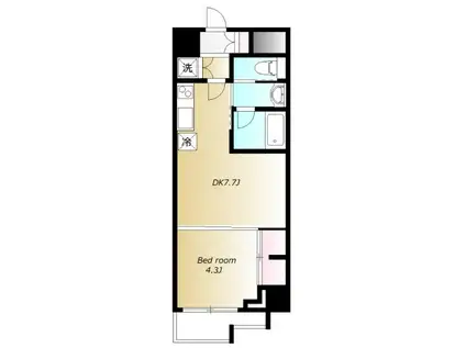 VIDA037(1DK/7階)の間取り写真