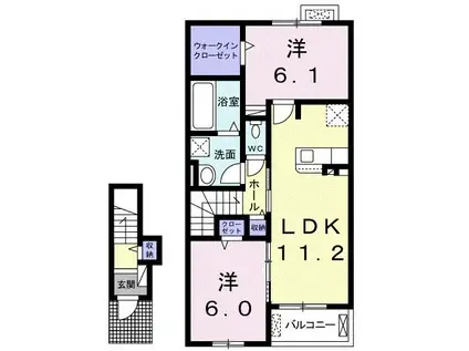 ルフォン(2LDK/2階)の間取り写真
