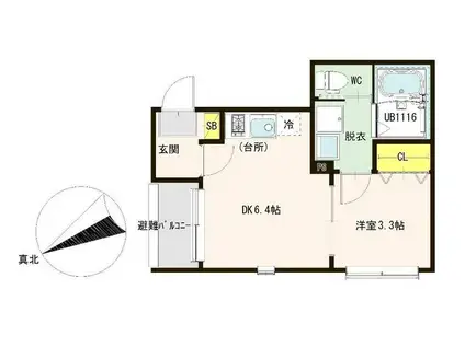 IBUSOLAS(1DK/1階)の間取り写真