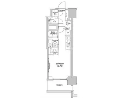 ザ・パークハビオ元浅草プレイス(ワンルーム/2階)の間取り写真