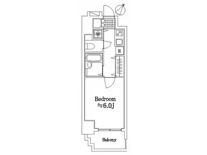 パークウェルツインズ戸越銀座弐番館(1K/2階)の間取り写真