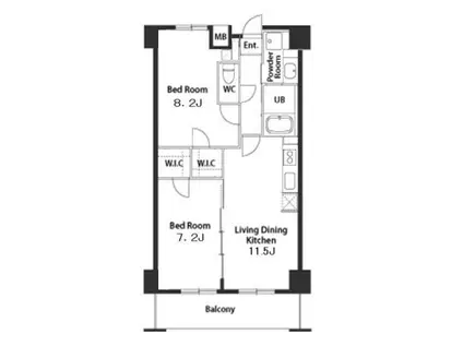 千葉ポートイースト(2LDK/8階)の間取り写真