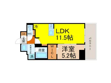 アリエッタNAGOYA(1LDK/10階)の間取り写真