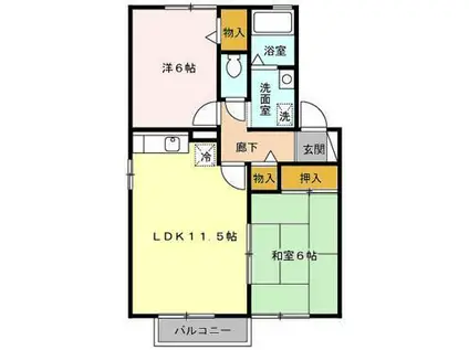 プログレス・アイ(2LDK/1階)の間取り写真