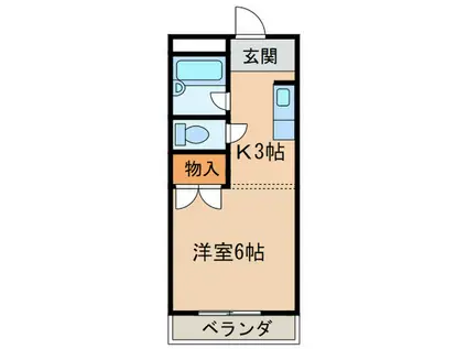 ランドマークK(1K/3階)の間取り写真