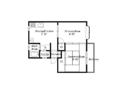 グレースHEIGHTSA(2DK/2階)の間取り写真