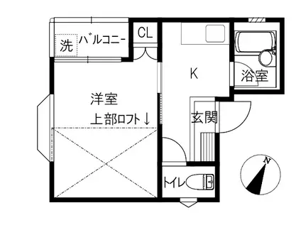 ロフティV&M(1K/1階)の間取り写真