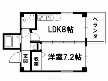 グランドパルティール3(1LDK/4階)の間取り写真