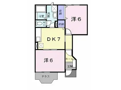 サンパティ2(2DK/1階)の間取り写真