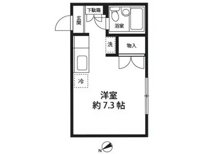 ラ・シェルボン(ワンルーム/1階)の間取り写真