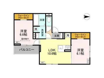 D-ROOM大林PJ(2LDK/2階)の間取り写真