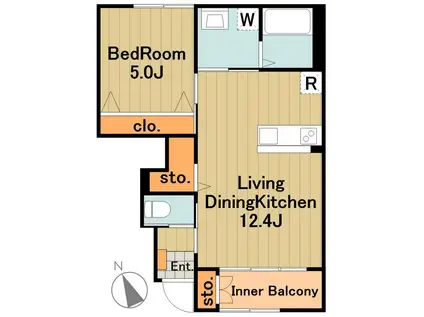 ジュアン(1LDK/1階)の間取り写真