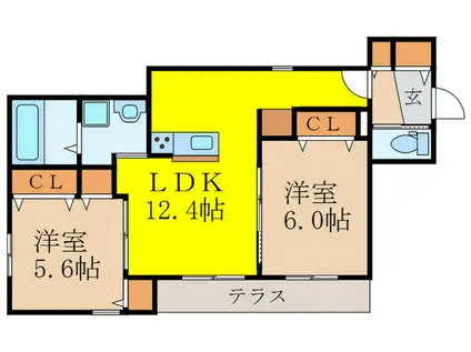 コンフォートモラダ(2LDK/3階)の間取り写真