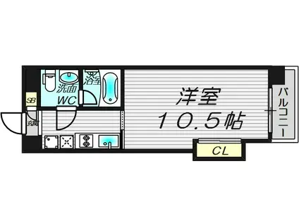 Wタワー江戸堀(1K/5階)の間取り写真