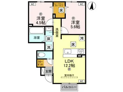 MAISON KOTOBUKI(2LDK/1階)の間取り写真