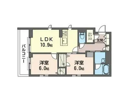 エラブル(2LDK/1階)の間取り写真