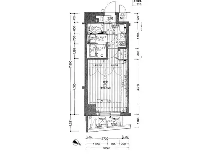 エステムプラザ世田谷千歳烏山(1K/7階)の間取り写真