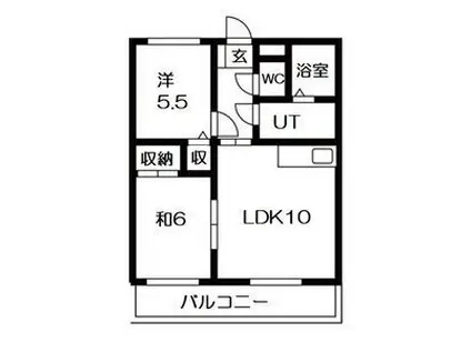 LAーBRILLANTE(2LDK/2階)の間取り写真